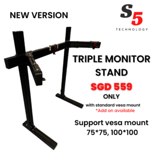 S5 Free Standing Triple Monitor Stand